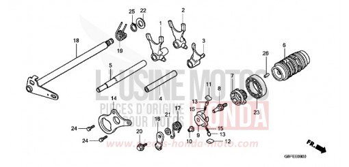 BARILLET DE SELECTION CR85RB7 de 2007